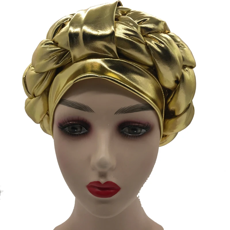 

Latest Muslim Hijab Bonnet Female Headwrap Braids Turban Cap for Women Ready to Wear African auto gele Turbans Nigeria Headties