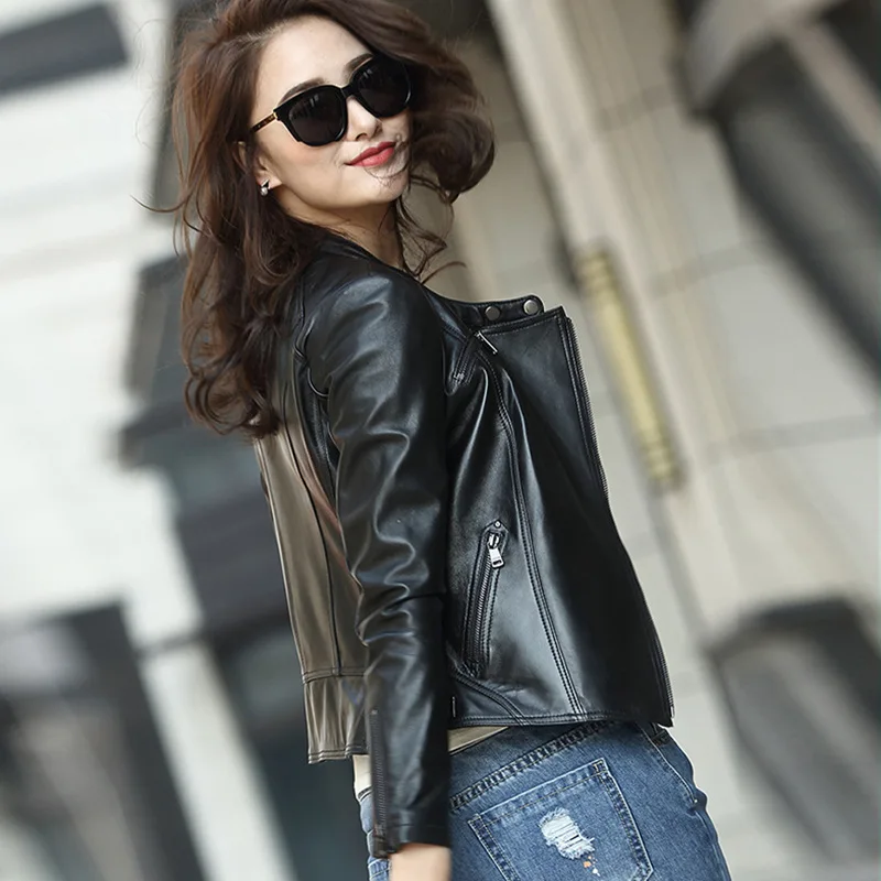 Genuine Jacket Women Motorcyle Natural Sheepskin Coat Female Short Autumn Real Leather Women's Jackets XFH17D02
Genuine Jacket Women Motorcyle Natural Sheepskin Coat Female Short Autumn Real Leather Women's Jackets XFH17D02