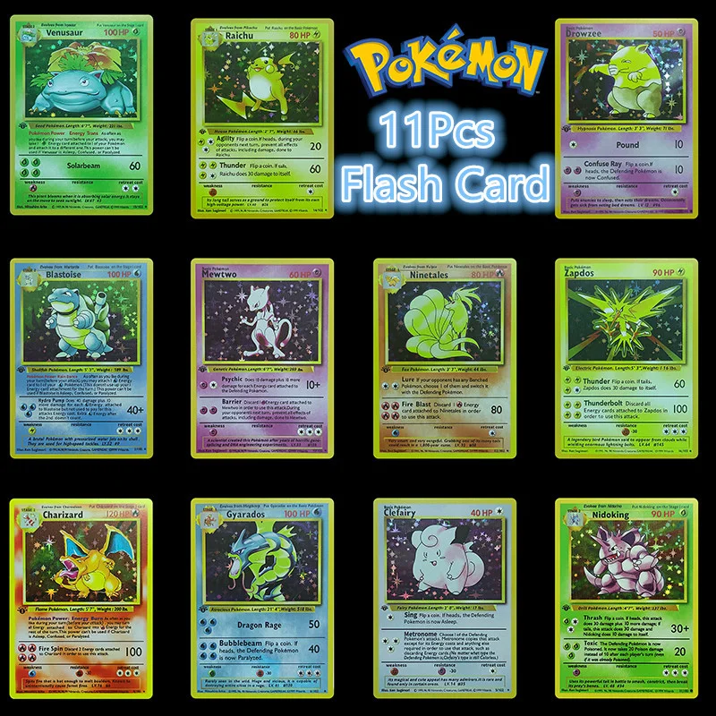 11 шт., 1996 лет, «сделай сам», карты-вспышки с покемоном, Charizard blastoisза, Venusaur ninetals Mewtwo Zapdos игровая коллекция карт 10 шт. + 1
11 шт., 1996 лет, «сделай сам», карты-вспышки с покемоном, Charizard blastoisза, Venusaur ninetals Mewtwo Zapdos игровая коллекция карт 10 шт. + 1