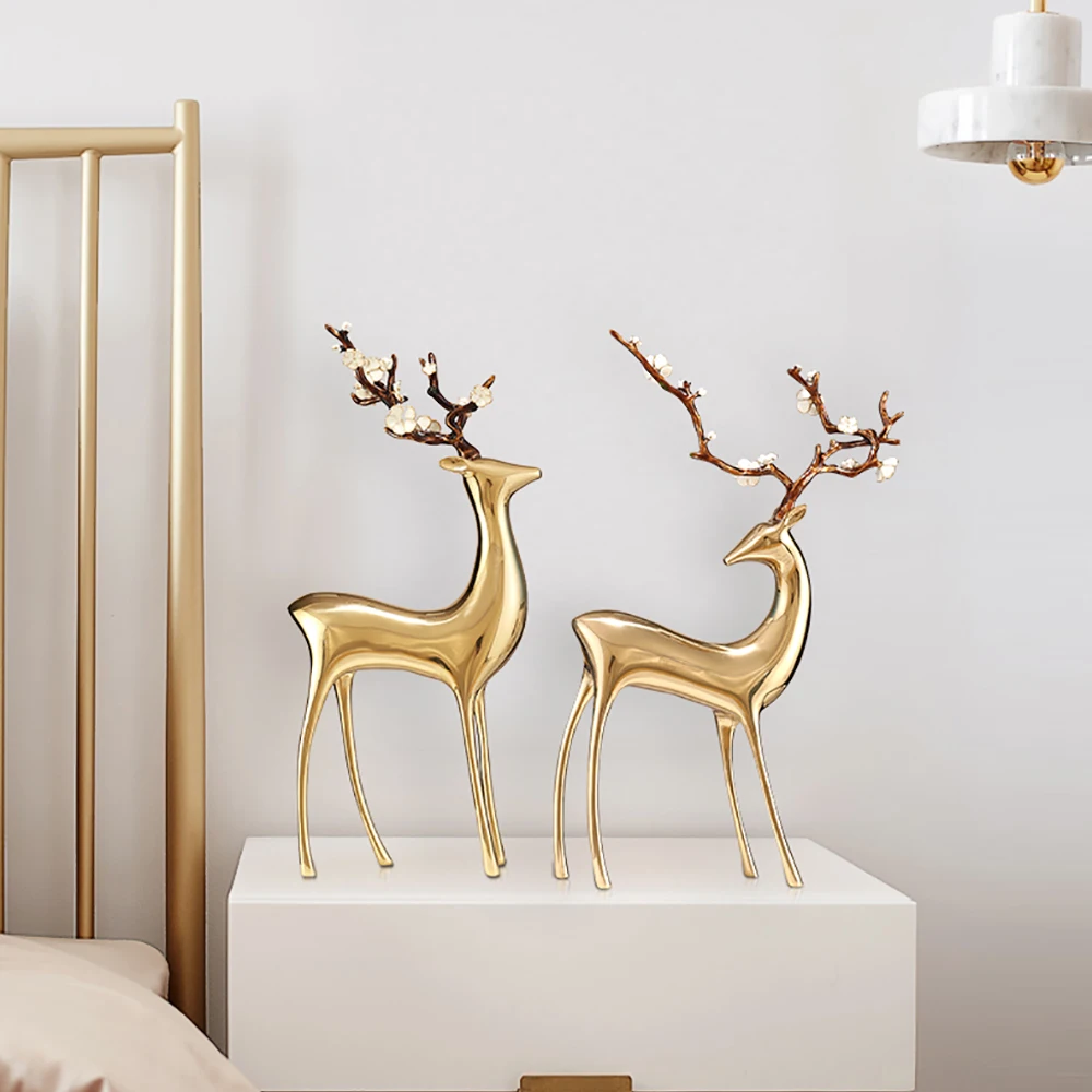 Golden Metal Deer Art Sculpture Home Decoration Statue Living Room Decor Figurines Office Lucky Ornament Craft Christmas's Gifts
Golden Metal Deer Art Sculpture Home Decoration Statue Living Room Decor Figurines Office Lucky Ornament Craft Christmas's Gifts