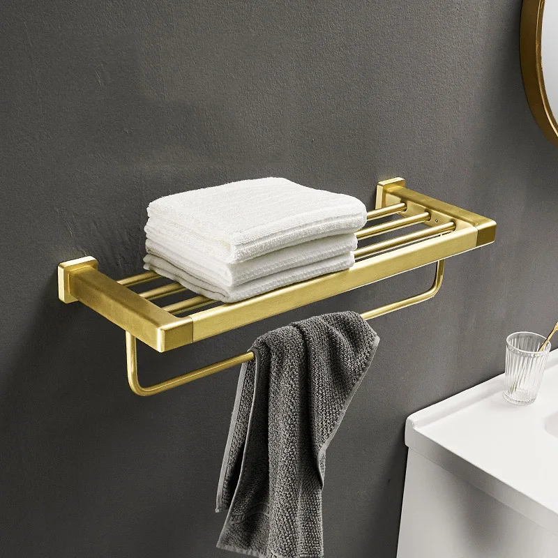 Матовый золотой черный держатель для полотенец ванной комнаты настенный вешалка