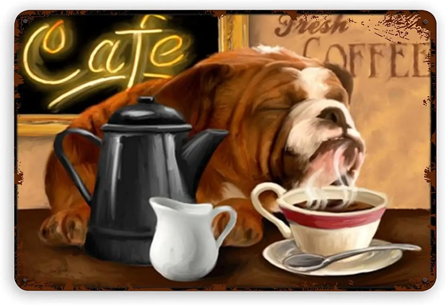 Metal Tin Sign English Bulldog Morning Coffee Vintage Art Plaque Mural Kitchen Cafe Bar Home Decor Metal Tin Poster 8x12 Inch 
Metal Tin Sign English Bulldog Morning Coffee Vintage Art Plaque Mural Kitchen Cafe Bar Home Decor Metal Tin Poster 8x12 Inch