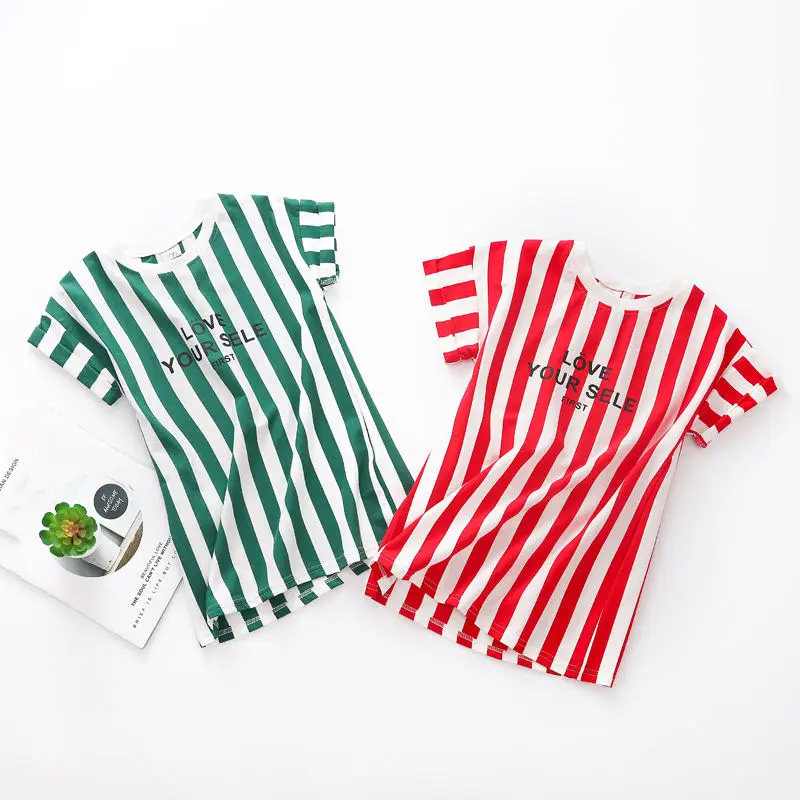 2022 Summer New Cute Girls Dresses Korean Child Striped Letter Printing Loose Casual Clothing 2-6 Years Fashion Kids Costume
2022 Summer New Cute Girls Dresses Korean Child Striped Letter Printing Loose Casual Clothing 2-6 Years Fashion Kids Costume