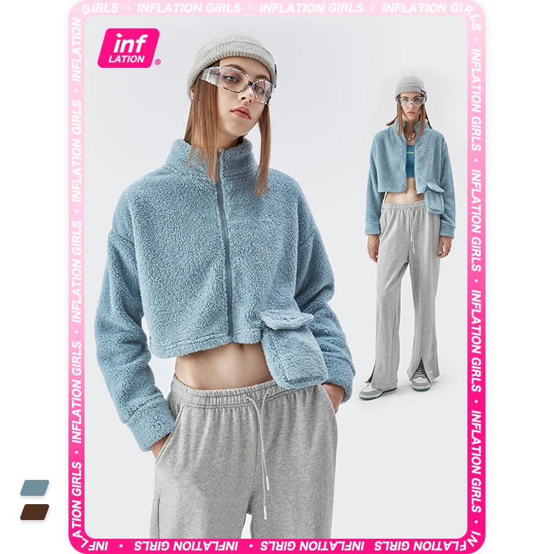 INFLATION Winter Fuzzy Fleece Jacket Women Zip Up Faux Fluffy Cropped Teddy Jacket Coat With Pocket Women Warm Outwear
INFLATION Winter Fuzzy Fleece Jacket Women Zip Up Faux Fluffy Cropped Teddy Jacket Coat With Pocket Women Warm Outwear