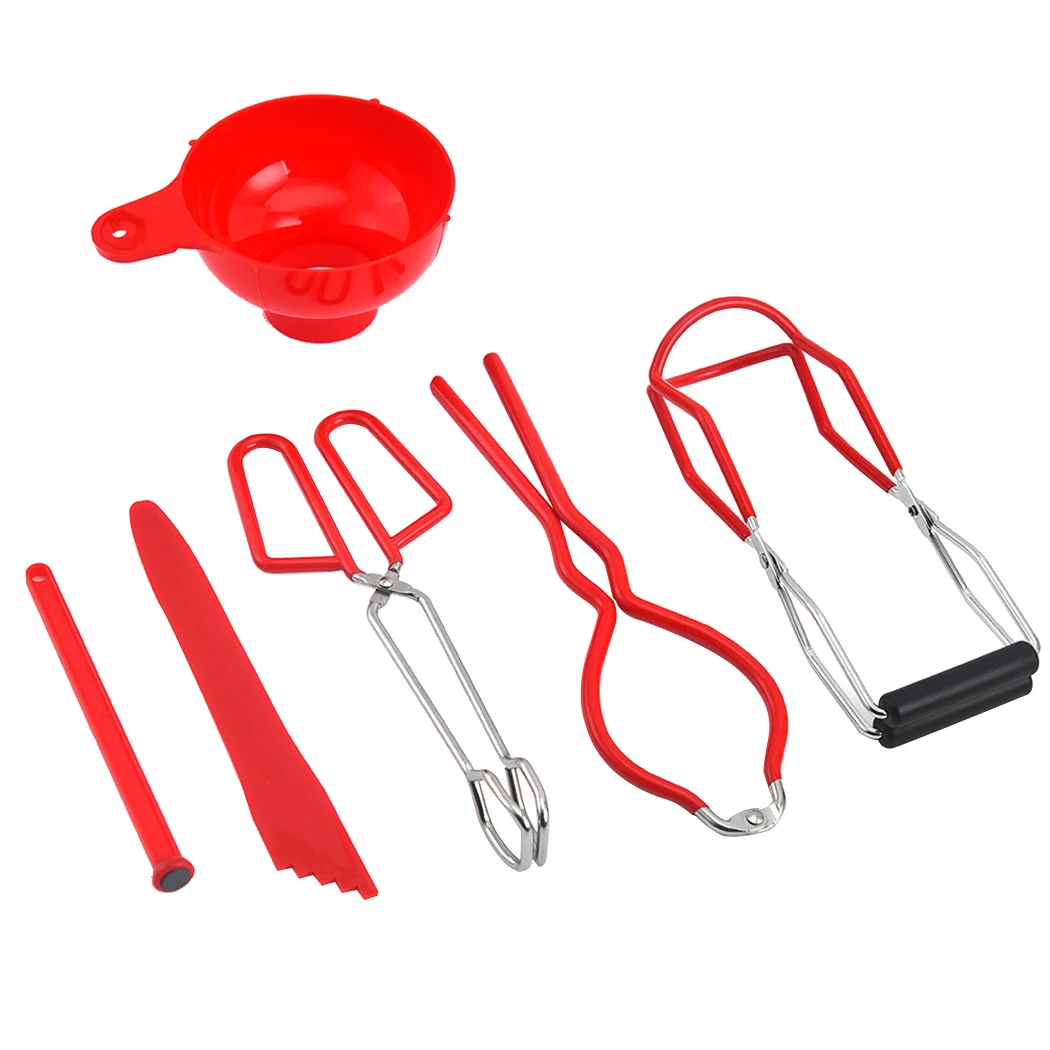 6PCS Canning Essentials SetCanning Jar Lifter With Grip Handle Stainless Steel Can Tongs Clip Heat Resistance Anti-Clip Jar
6PCS Canning Essentials SetCanning Jar Lifter With Grip Handle Stainless Steel Can Tongs Clip Heat Resistance Anti-Clip Jar