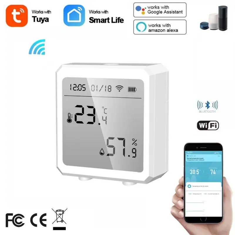 Tuya WIFI Temperature And Humidity Sensor Indoor Hygrometer Thermometer With LCD Display Support Alexa Google Assistant Dropship
Tuya WIFI Temperature And Humidity Sensor Indoor Hygrometer Thermometer With LCD Display Support Alexa Google Assistant Dropship