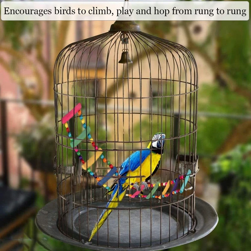 Colorful Ladder Bird Toy 8-Step Flexible Ladders Wooden Rainbow Bridge Swings for Parrots Pet Trainning (Ran Color) 
Colorful Ladder Bird Toy 8-Step Flexible Ladders Wooden Rainbow Bridge Swings for Parrots Pet Trainning (Ran Color)