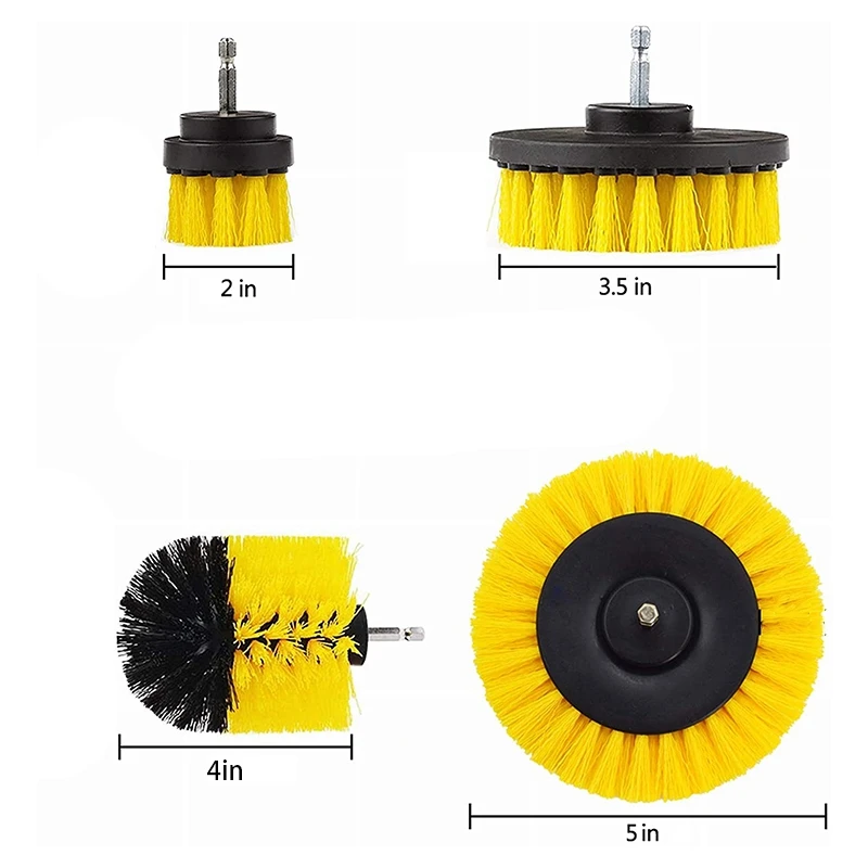 4 Pieces of Drill Brush Accessory Kit Suitable for Bathroom Surface Car Grout Floor Tile Corner and Kitchen (Yellow)
4 Pieces of Drill Brush Accessory Kit Suitable for Bathroom Surface Car Grout Floor Tile Corner and Kitchen (Yellow)