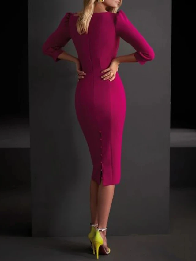 Mother of the Bride Dress Plus Size Elegant Vintage V Neck Knee Length Half Sleeve Buttons Groom Party Gown Vestidos De Noiva
Mother of the Bride Dress Plus Size Elegant Vintage V Neck Knee Length Half Sleeve Buttons Groom Party Gown Vestidos De Noiva
