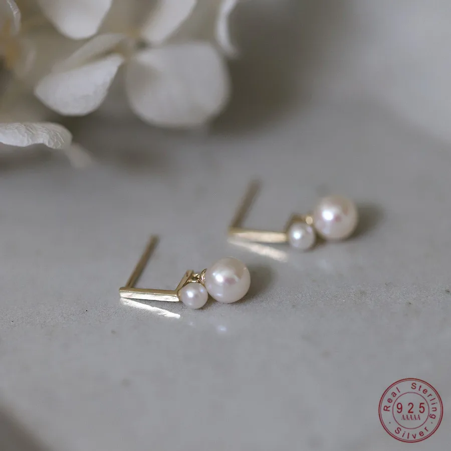 925 Sterling Silver Plating 14K Gold Two Pearl Earrings for Women Romantic Wedding Jewelry Accessories
925 Sterling Silver Plating 14K Gold Two Pearl Earrings for Women Romantic Wedding Jewelry Accessories