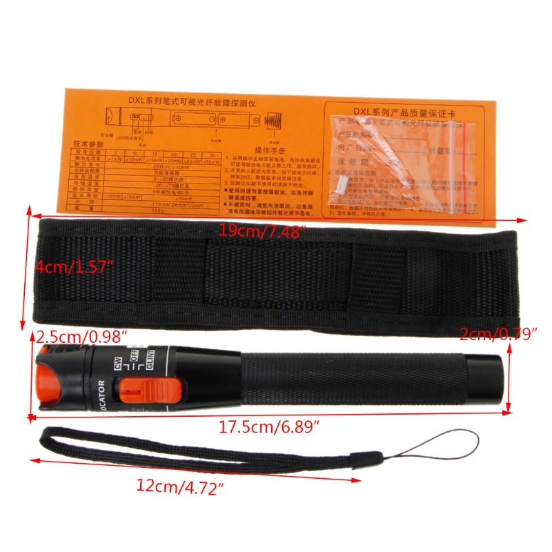 Visual Fault Locator 10mW Red Light Source Fiber Optic Cable Tester Pen Tool 
Visual Fault Locator 10mW Red Light Source Fiber Optic Cable Tester Pen Tool