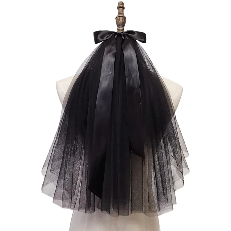 Halloween Short Lace Headwear Black Bow Veil with Comb Wedding Party Supplies 
Halloween Short Lace Headwear Black Bow Veil with Comb Wedding Party Supplies