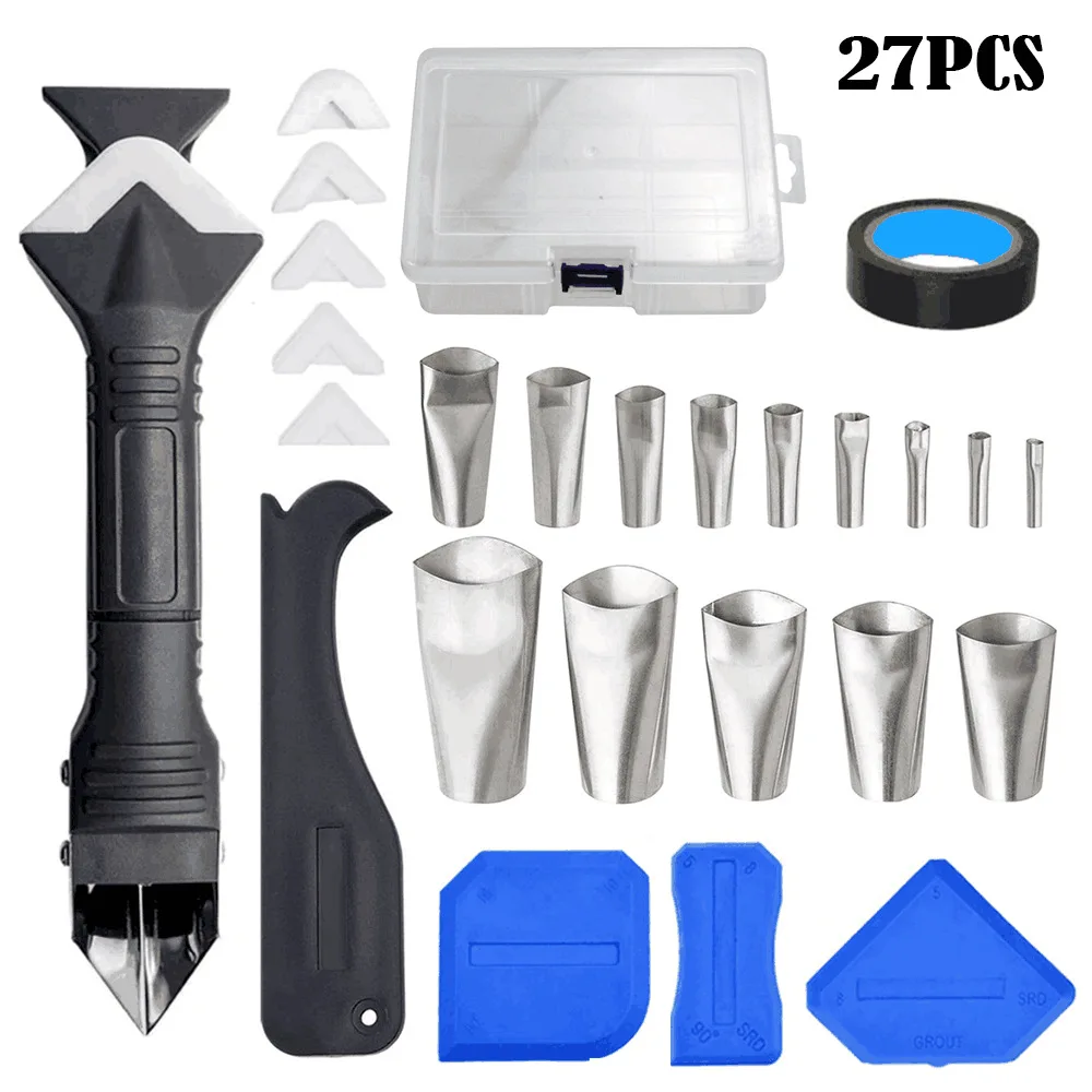 27pcs Nozzle Scraper Set 3in1 Silicone Remover Scraper Caulk Finisher Sealant Multifunctional Remover Spatula Caulking Tool Kit
27pcs Nozzle Scraper Set 3in1 Silicone Remover Scraper Caulk Finisher Sealant Multifunctional Remover Spatula Caulking Tool Kit