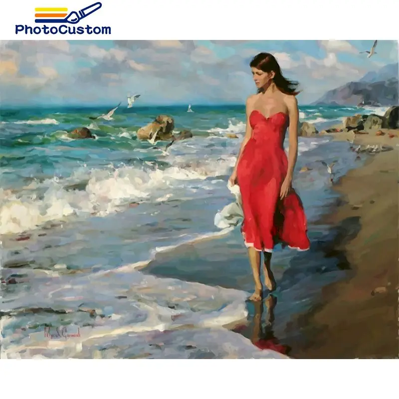 PhotoCustom Oil Painting By Numbers Seaside Girl acrylic paint For Adults Children picture wall decor Kits Art Drawing by number
PhotoCustom Oil Painting By Numbers Seaside Girl acrylic paint For Adults Children picture wall decor Kits Art Drawing by number