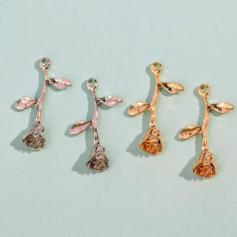 10Pcs Gold Silver Color Zinc Alloy Rose Flower Charms Vintage Metal Plant Jewelry Charm For DIY Earrings Necklace Accessories
10Pcs Gold Silver Color Zinc Alloy Rose Flower Charms Vintage Metal Plant Jewelry Charm For DIY Earrings Necklace Accessories