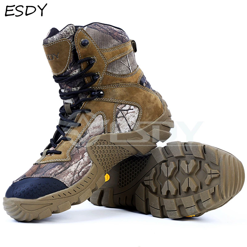 

Esdy Brand Winter Boots Men Military Boots Tactical Desert Combat Ankle Boots Army Work Shoes Men Leather Boots Winter Men Shoes