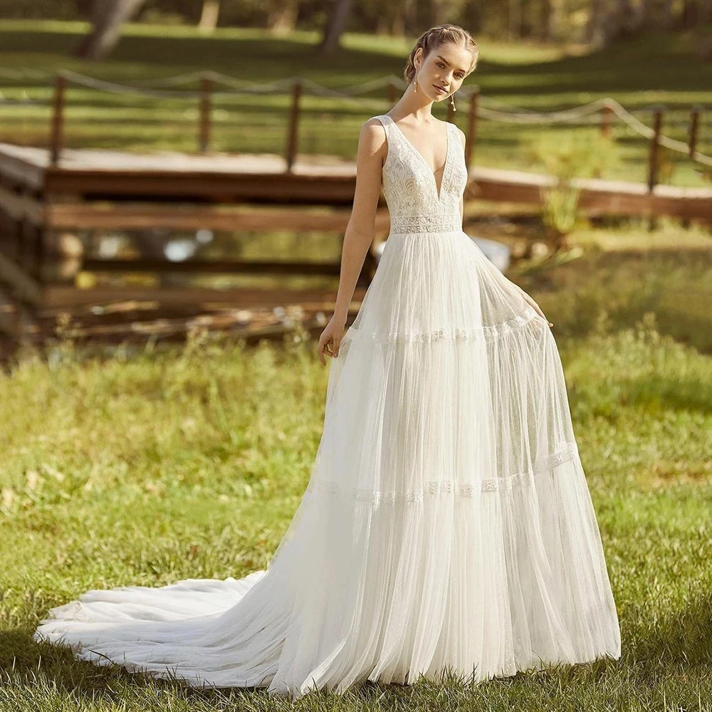 Charming Wedding Dress White V-Neck Floor-Length Chiffion A-LINE Backless Sleeveless Wedding Party De Fiesta Robe De Soiree
Charming Wedding Dress White V-Neck Floor-Length Chiffion A-LINE Backless Sleeveless Wedding Party De Fiesta Robe De Soiree