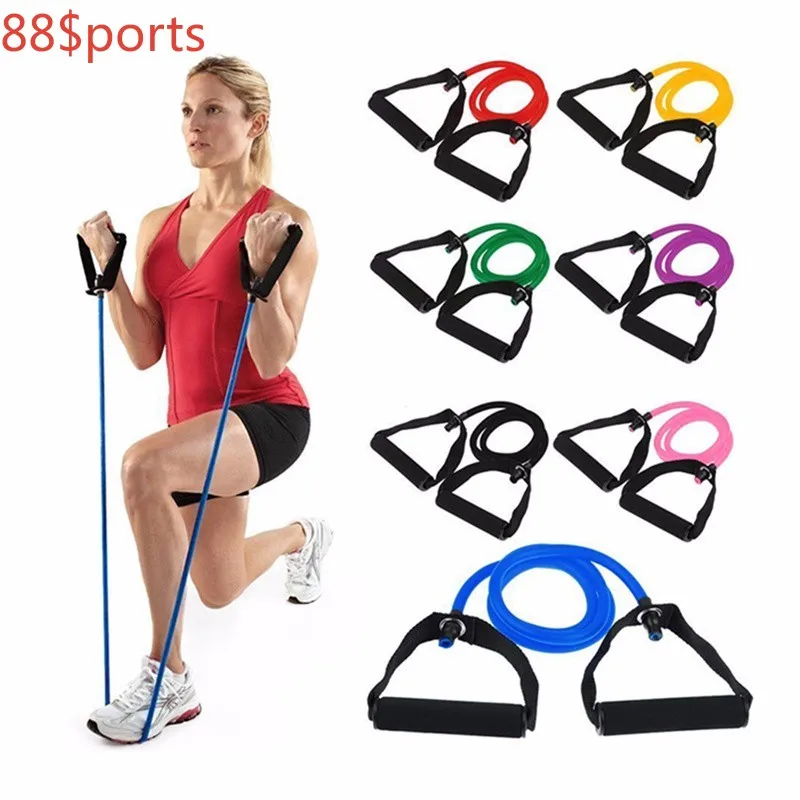 

120cm Elastic Resistance Bands Yoga Pull Rope Fitness Pilates Workout Sport Rubber Tensile Pull Rope Expander Accessories