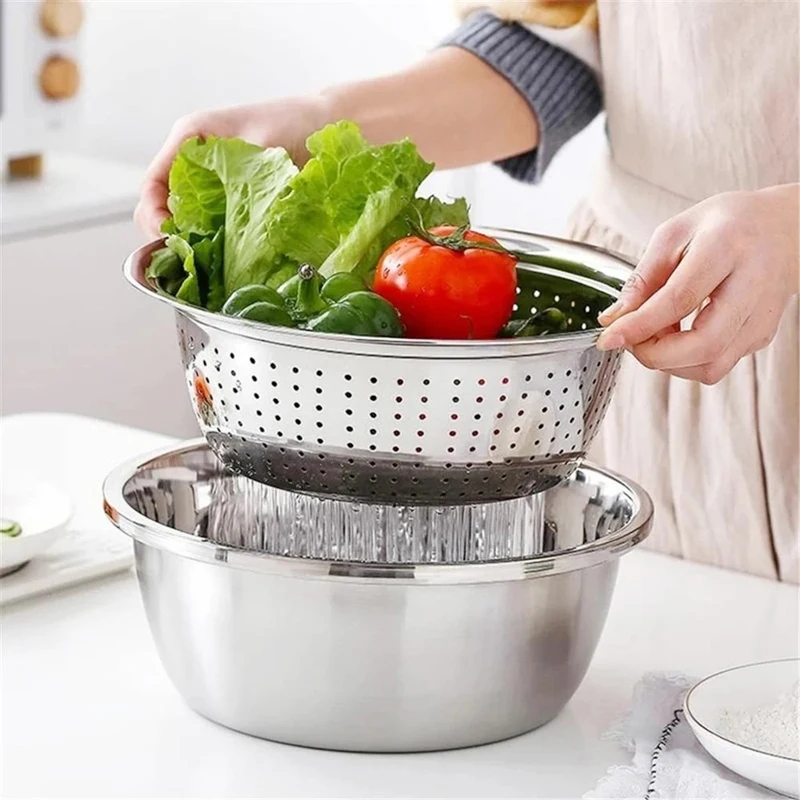 WasaFire Vegetable Slicer 3pcs/set Kitchen Multipurpose Grater Kitchen Strainers Stainless Steel Vegetable/Fruit Colander Strain
WasaFire Vegetable Slicer 3pcs/set Kitchen Multipurpose Grater Kitchen Strainers Stainless Steel Vegetable/Fruit Colander Strain