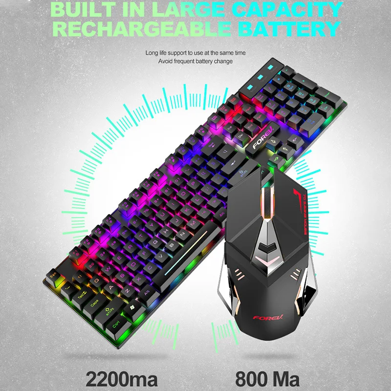 2.4G Rechargeable Wireless Keyboard And Mouse Combos Waterproof Multifunction Keyboards RGB Backlit 2400DPI Mouse For Lenovo
2.4G Rechargeable Wireless Keyboard And Mouse Combos Waterproof Multifunction Keyboards RGB Backlit 2400DPI Mouse For Lenovo