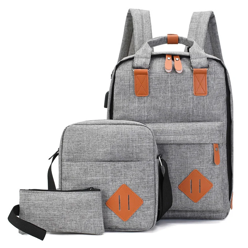 Three piece backpack Korean fashion male and female student schoolbag campus fashion simple travel computer backpack male
Three piece backpack Korean fashion male and female student schoolbag campus fashion simple travel computer backpack male