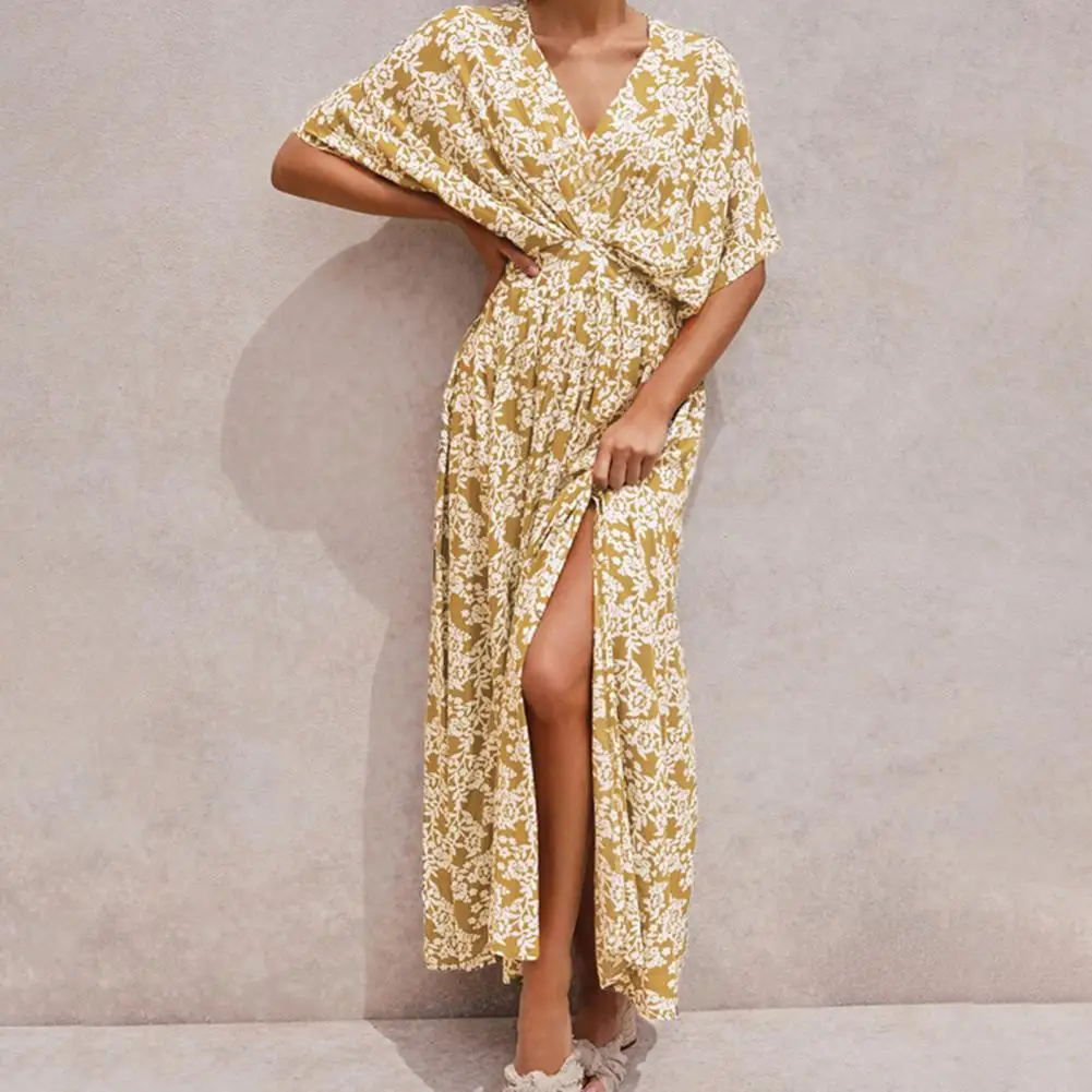 2021 Summer Fashion High Waist Split Dress Lady Batwing Sleeve Casual Dress Sexy V-Neck Elegant Floral Printed Female Dress
2021 Summer Fashion High Waist Split Dress Lady Batwing Sleeve Casual Dress Sexy V-Neck Elegant Floral Printed Female Dress