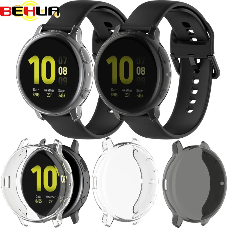 

BEHUA Transparent TPU Protective Case for Samsung Galaxy Watch Active 2 44mm 40mm SM-R830 R820 Cover Replacement Accessories