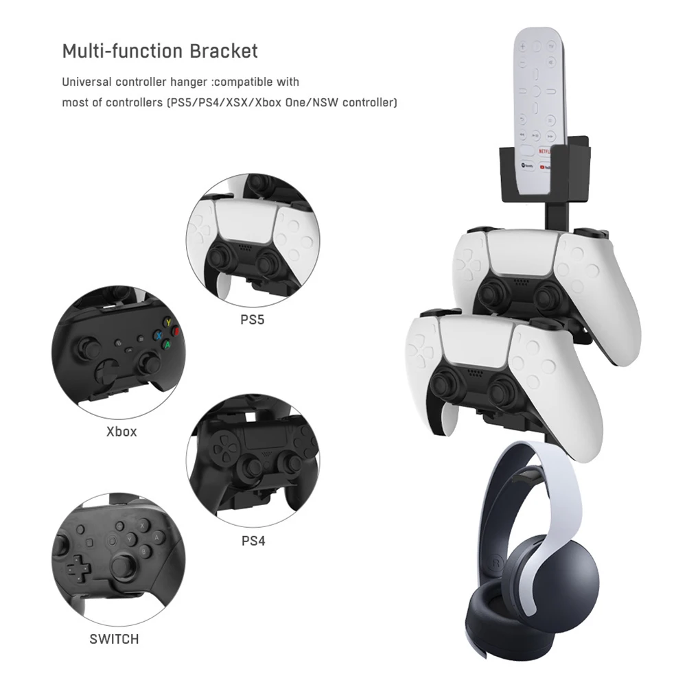 Universal Game Controller Wall Bracket for PS5 PS4 Xbox Switch Headset Hanger Headset Remote Control Storage Organizer
Universal Game Controller Wall Bracket for PS5 PS4 Xbox Switch Headset Hanger Headset Remote Control Storage Organizer