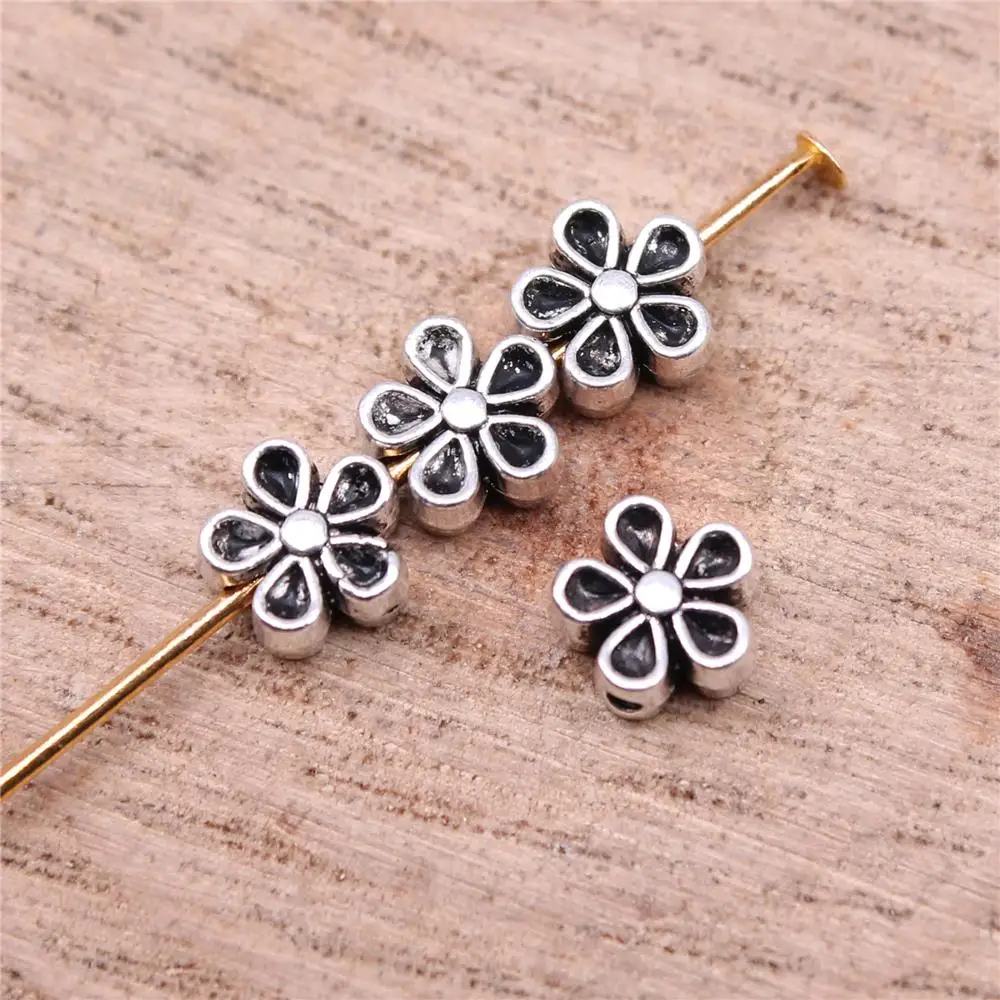 Flower Bead Charms For Jewelry Making Findings Handmade DIY Craft 40pcs Antique Silver Color 7x3mm
Flower Bead Charms For Jewelry Making Findings Handmade DIY Craft 40pcs Antique Silver Color 7x3mm
