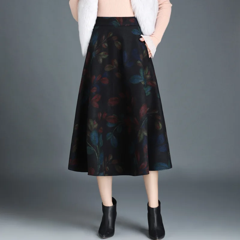 Autumn Winter Vintage Print High Waist A-line Big Swing Woolen Skirt Women Elegant Fashion Loose Casual Ladies Long Skirts
Autumn Winter Vintage Print High Waist A-line Big Swing Woolen Skirt Women Elegant Fashion Loose Casual Ladies Long Skirts