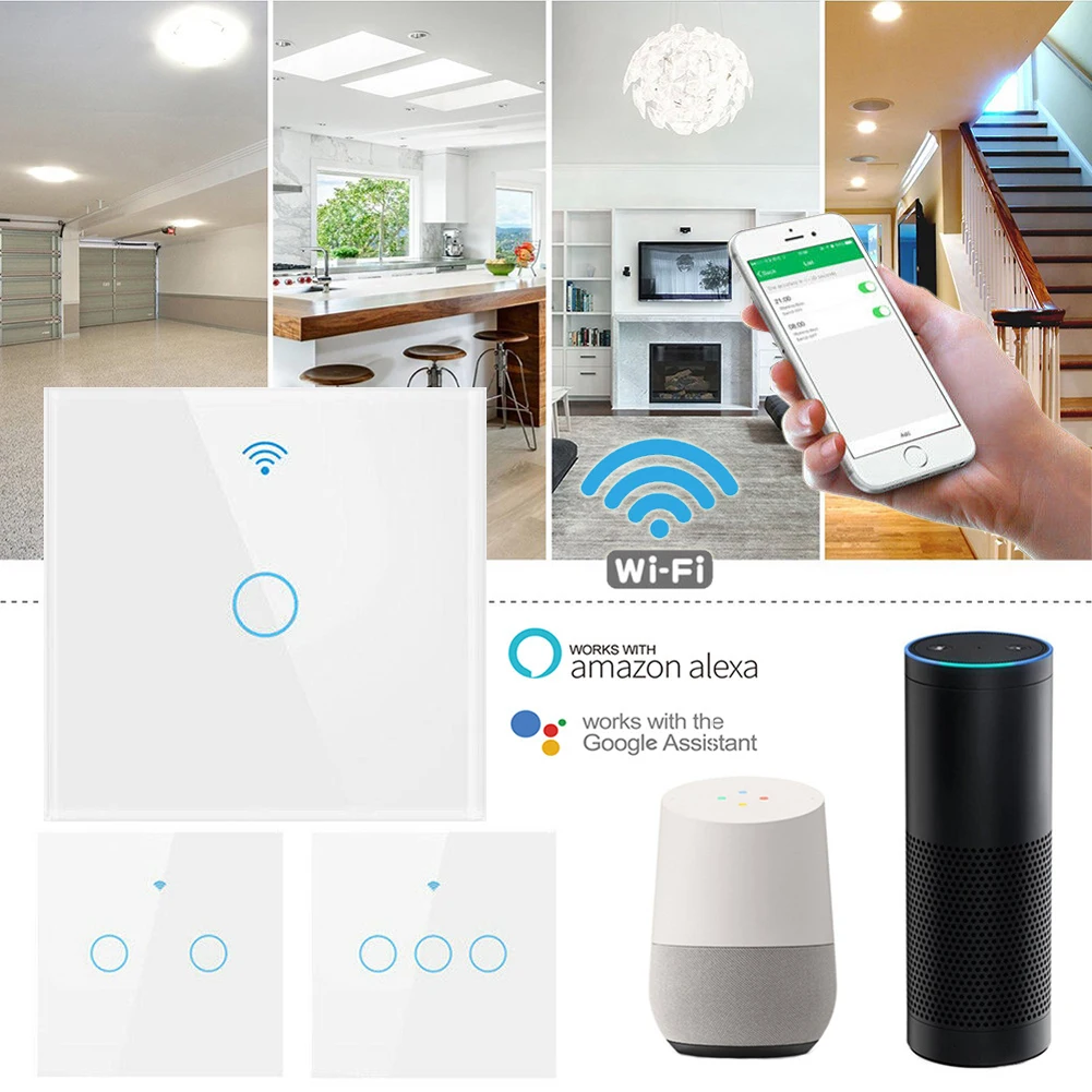 1/2/3 Gang Smart Light Switch Home WiFi Touch Wall Panel For Alexa For Google For APP
1/2/3 Gang Smart Light Switch Home WiFi Touch Wall Panel For Alexa For Google For APP