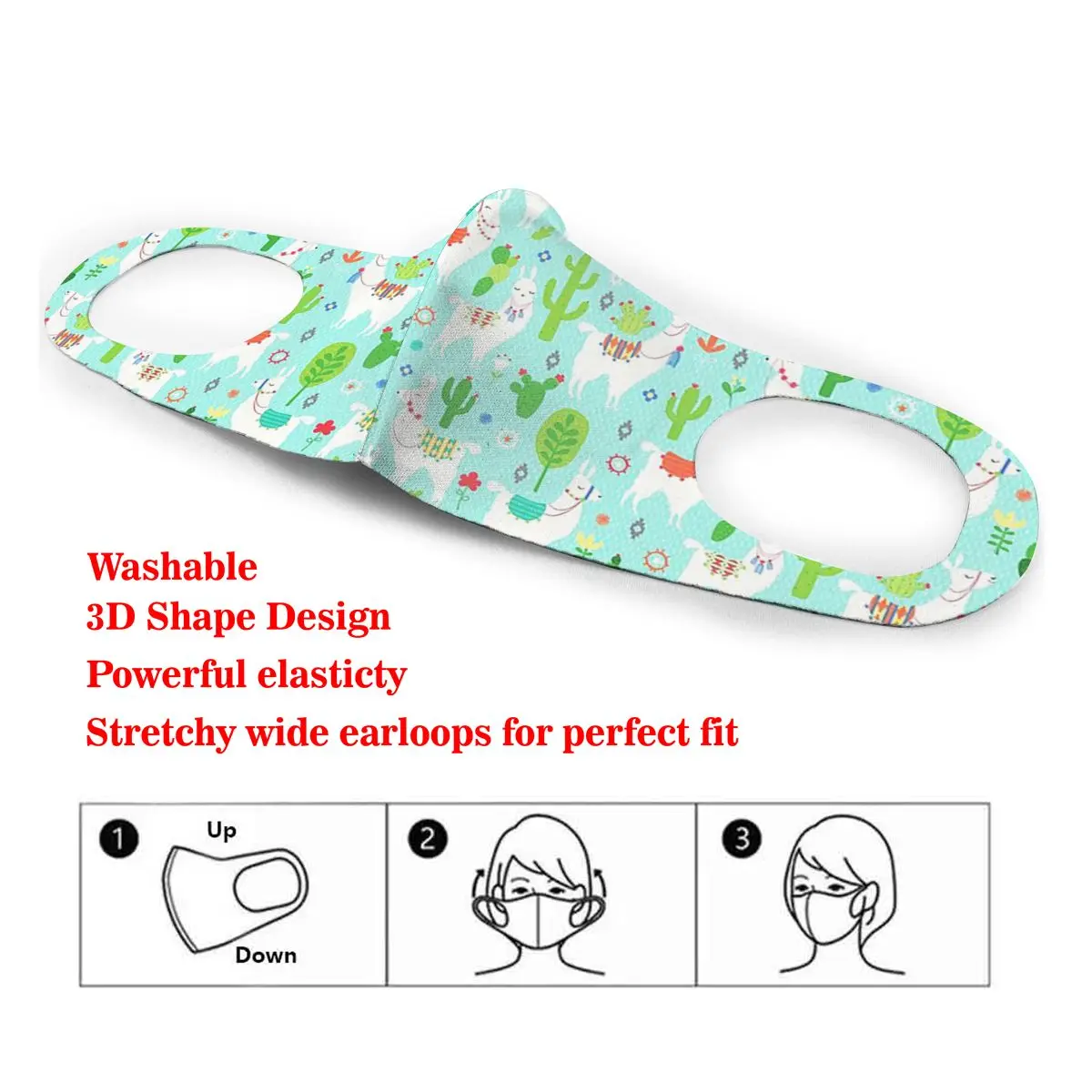 Llama Turquoise Llamas Floral Washable elastic Earloop Face Breathing Mask Reusable Anti Dust Cotton Mouth For Adults
Llama Turquoise Llamas Floral Washable elastic Earloop Face Breathing Mask Reusable Anti Dust Cotton Mouth For Adults