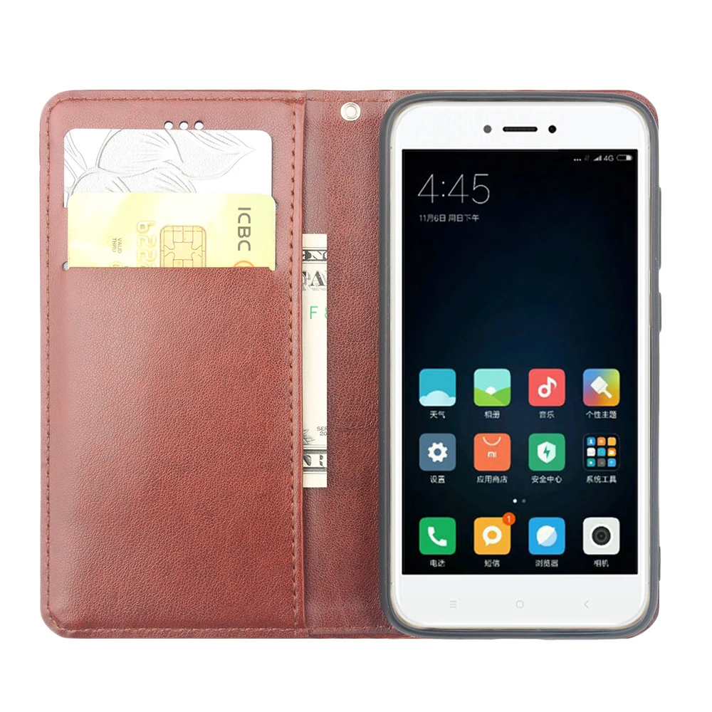 Wallet Phone cover for Xiaomi Redmi 4X Case Flip Leather Pro Stand Funda Original Xiomi bag | Мобильные телефоны и