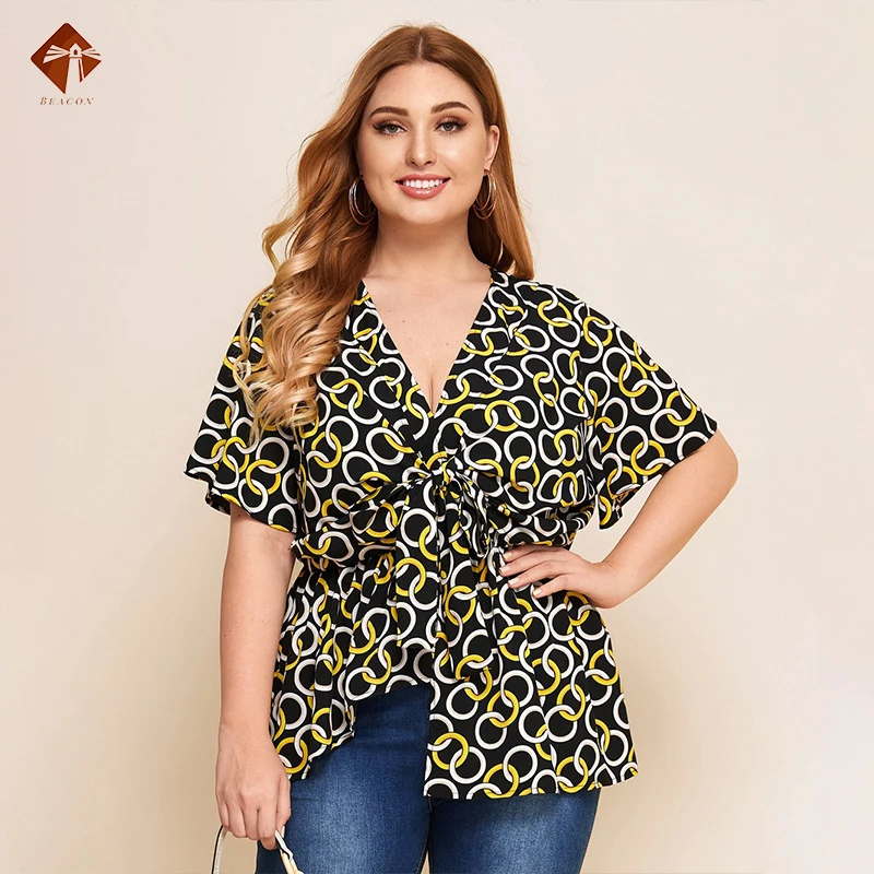 2020 Summer Women Blouse Printing Deep V-neck Sexy Flared Sleeves Fashion Casual Looses Plus Size Short Sleeve Irregular Blouse
2020 Summer Women Blouse Printing Deep V-neck Sexy Flared Sleeves Fashion Casual Looses Plus Size Short Sleeve Irregular Blouse