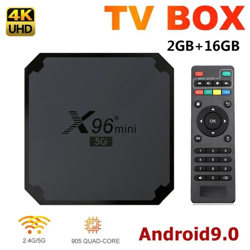 

New X96 Mini Android TV BOX X96mini Android 7.1 Smart TV Box 2GB 16GB Amlogic S905W Quad Core 2.4GHz WiFi Android 9.0 1GB 8GB