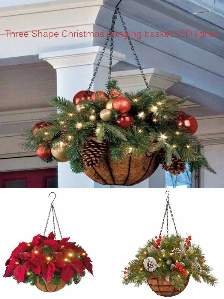 Christmas Hanging Basket Garland with LED Light Hand-crafted Christmas Baskets Home Garden Yard Holiday Xmas Decor New Year Gift
Christmas Hanging Basket Garland with LED Light Hand-crafted Christmas Baskets Home Garden Yard Holiday Xmas Decor New Year Gift