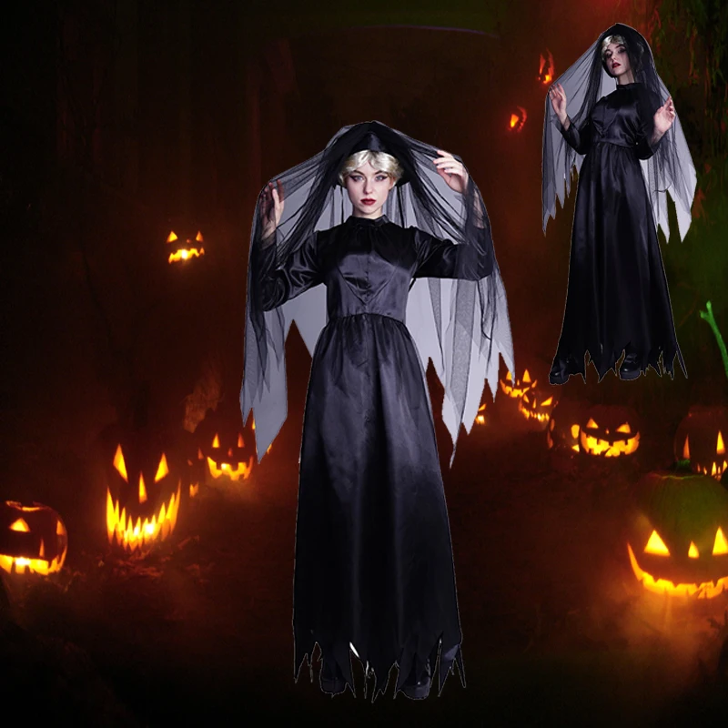 QLQ Women's Ghost Bride Costume Cosplay Facny Dress Scary Black Ghost Dress Adult Halloween Party Costumes Role Play Purim Party
QLQ Women's Ghost Bride Costume Cosplay Facny Dress Scary Black Ghost Dress Adult Halloween Party Costumes Role Play Purim Party