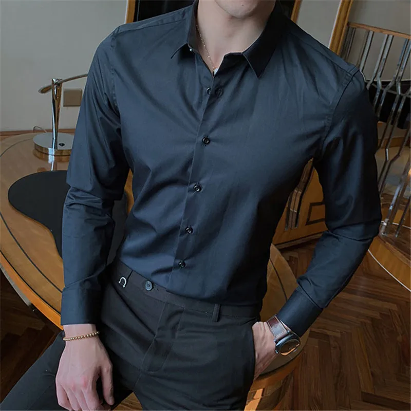 2020 new fashion pure cotton long-sleeved shirt solid color slim fit casual white black shirt
2020 new fashion pure cotton long-sleeved shirt solid color slim fit casual white black shirt