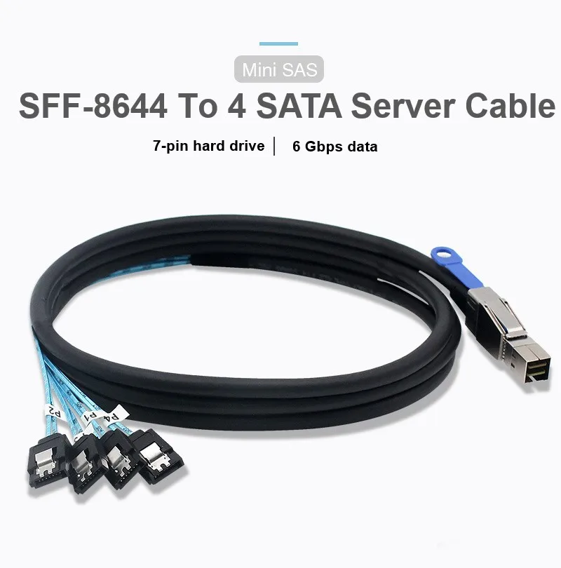 

SAS To SATA Cable Extension SFF-8644 to 4SATA Mac Mini Sata Cable SASSATA Cable Mining Raiser Cable Sata 1m