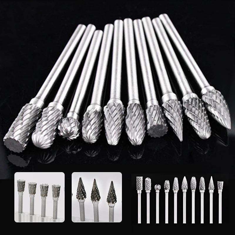New 10pc 1/8" Shank Tungsten Carbide Milling Cutter Rotary Tool Burr Double Diamond Cut Rotary Dremel Tools Electric Grinding
New 10pc 1/8" Shank Tungsten Carbide Milling Cutter Rotary Tool Burr Double Diamond Cut Rotary Dremel Tools Electric Grinding