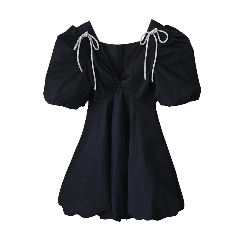 Hoge Kwaliteit Zomer Vrouwen Sexy V-hals Strass Boog Geknoopt Shirt Jurk Bladerdeeg Mouw Prinses Flower Bud Jurk
Hoge Kwaliteit Zomer Vrouwen Sexy V-hals Strass Boog Geknoopt Shirt Jurk Bladerdeeg Mouw Prinses Flower Bud Jurk
