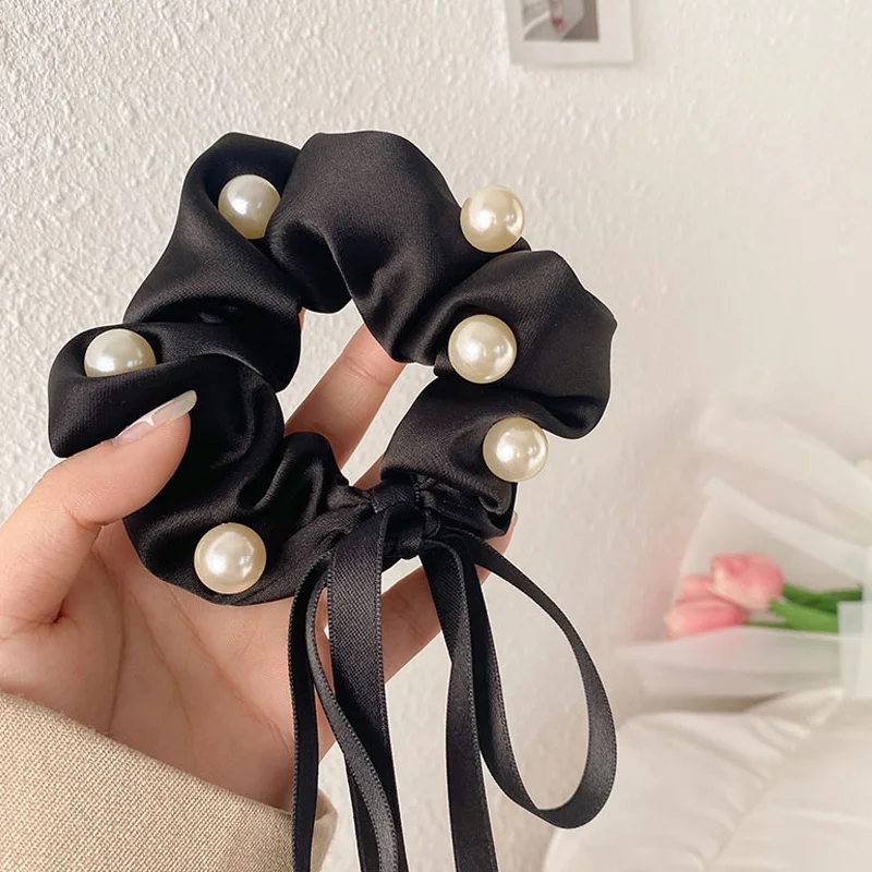 Bowknot Pearl Elastic Hair Bands For Women Black Bow Ties Hair Scrunchie Elegant Ponytail Holder Hair Accessories
Bowknot Pearl Elastic Hair Bands For Women Black Bow Ties Hair Scrunchie Elegant Ponytail Holder Hair Accessories