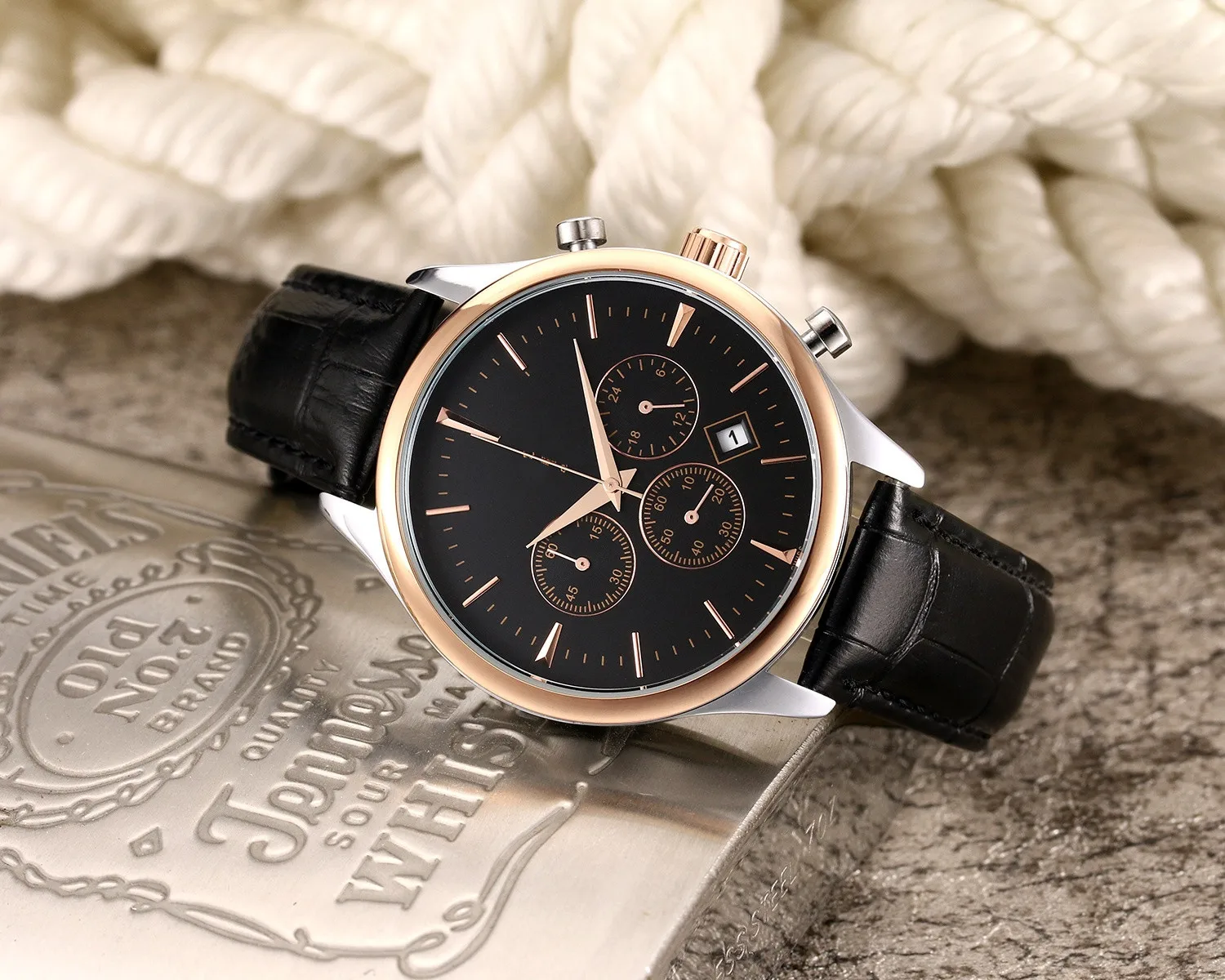 Foreign trade explosive solid steel band business quartz watch, with calendar function
Foreign trade explosive solid steel band business quartz watch, with calendar function