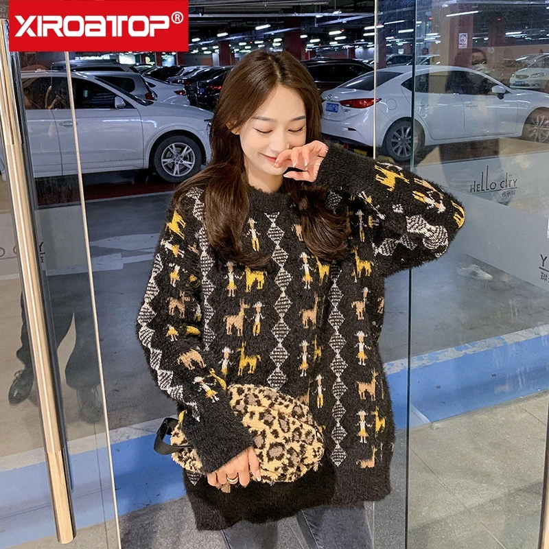 Sweater Women Round neck Pullover Jumper Thick Sweater Imitated Mink Wool Sweater Women Clothes Soft Warm Pull Femme
Sweater Women Round neck Pullover Jumper Thick Sweater Imitated Mink Wool Sweater Women Clothes Soft Warm Pull Femme