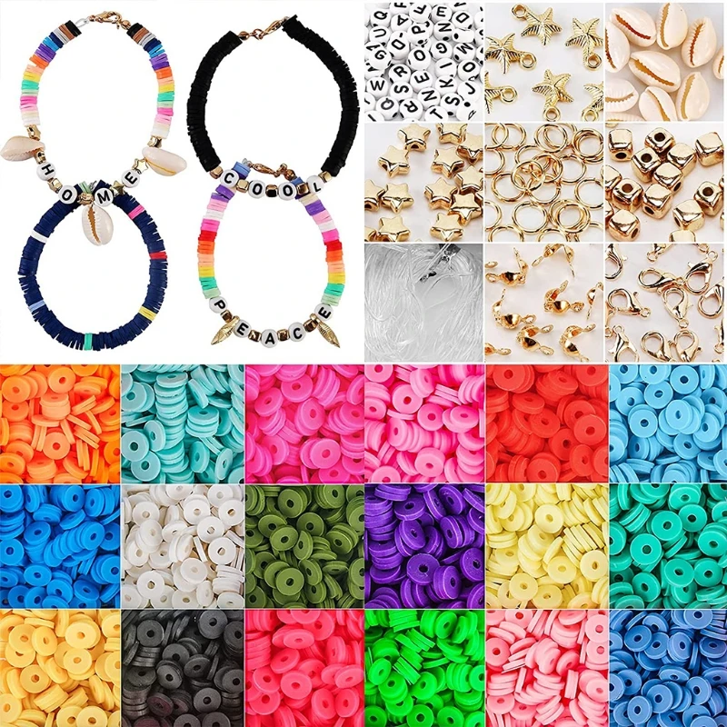 Flat Round Polymer Clay Spacer Beads for DIY Bracelet Making Kit for Kids Girls Adults Crafts Amblyopia Training
Flat Round Polymer Clay Spacer Beads for DIY Bracelet Making Kit for Kids Girls Adults Crafts Amblyopia Training