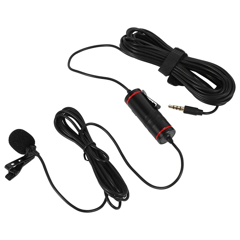 

Lavalier Microphone Lapel Condenser Mic Omnidirectional Noise Canceling For Camera And Phone