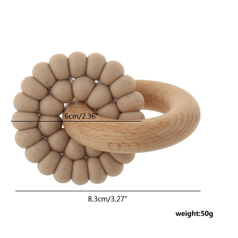 Baby Silicone & Natural Wooden Teether Ring Infant Bangle Teether Toys Develop Sensory Skills Toy
Baby Silicone & Natural Wooden Teether Ring Infant Bangle Teether Toys Develop Sensory Skills Toy