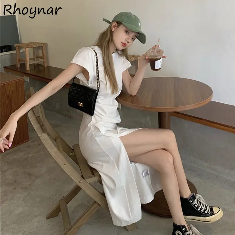 Women Dress Summer Simple Fashion Side-Slit Korean Style Elegant Mid-calf Folds Casual Female Vestido Mujer Street Harajuku Cozy
Women Dress Summer Simple Fashion Side-Slit Korean Style Elegant Mid-calf Folds Casual Female Vestido Mujer Street Harajuku Cozy