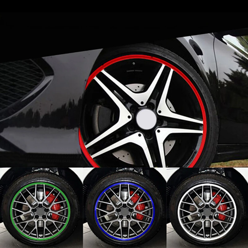 16Pcs/Sheet 4 colors Strips Wheel Stickers Decals Reflective Rim Tape Bike Motorcycle Car Tape Car Styling
16Pcs/Sheet 4 colors Strips Wheel Stickers Decals Reflective Rim Tape Bike Motorcycle Car Tape Car Styling