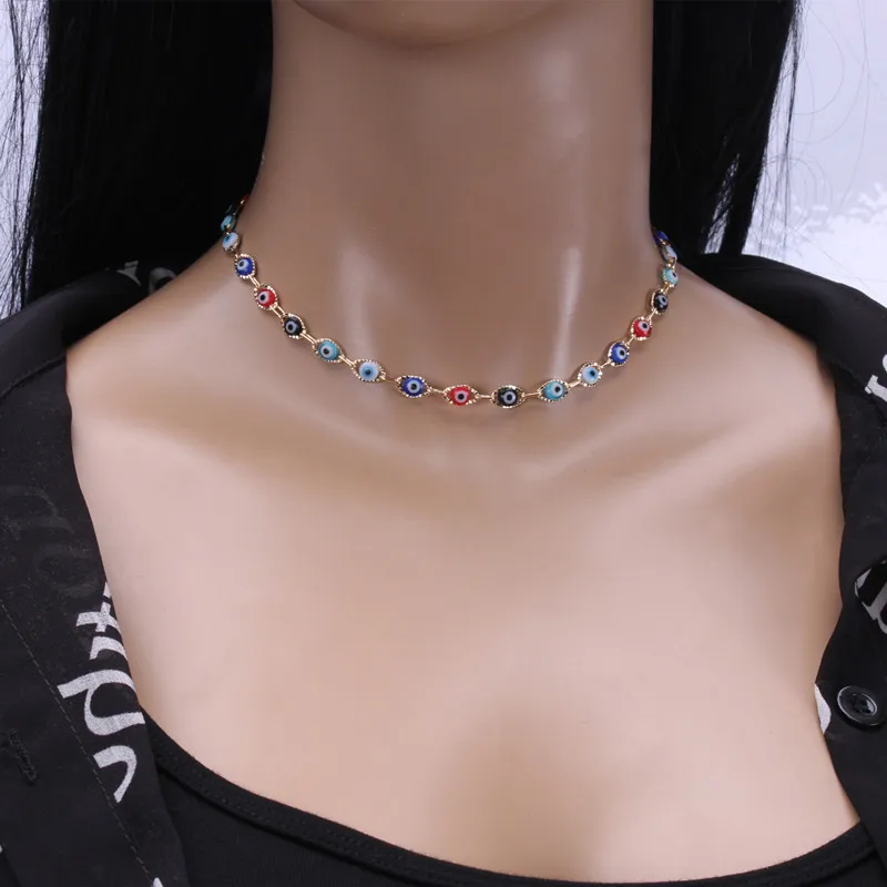 European and American Simple Temperament Single-layer Demon Necklace for Women Fashion Personality Eye Element Necklace Jewelry
European and American Simple Temperament Single-layer Demon Necklace for Women Fashion Personality Eye Element Necklace Jewelry